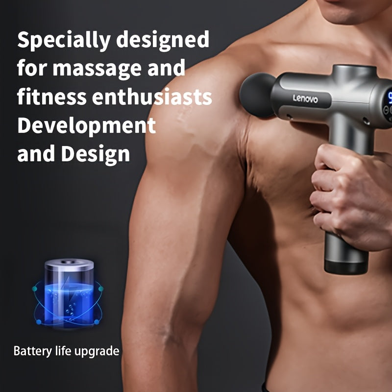 Massage Gun - Quiet Percussion, 8 Heads, USB Rechargeable, Ideal for Back, Legs & Buttocks