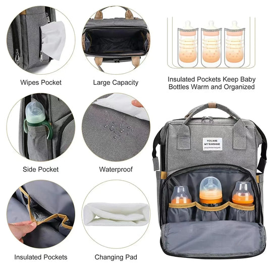 Multifunctional Double Shoulder Mom Bag